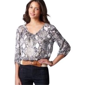 Vintage LOFT Semi-Sheer Silky Feel Snakeskin Blouse